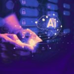 A futuristic digital network illustrating the convergence of AI, blockchain, and payment systems, representing a self-coordinating internet.