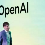 OpenAI logo with a person looking concerned, symbolizing the 'AI worrier-in-chief' role
