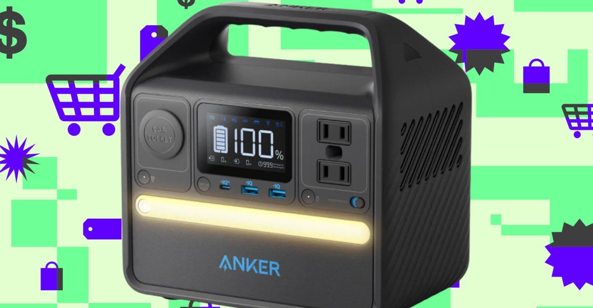 Anker 521 PowerHouse portable power station charging multiple devices with its various ports.