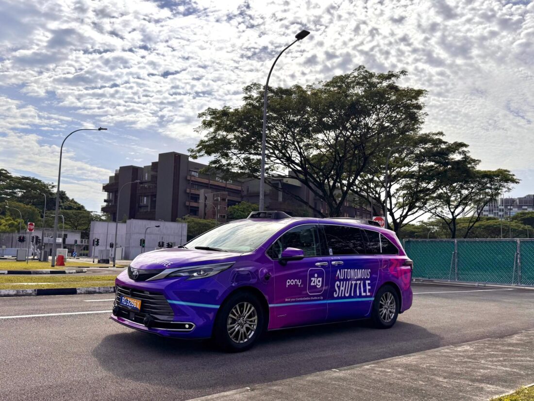 Alt text for the image: "ComfortDelGro's autonomous vehicles on the road in Singapore"