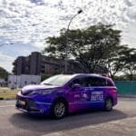 Alt text for the image: "ComfortDelGro's autonomous vehicles on the road in Singapore"
