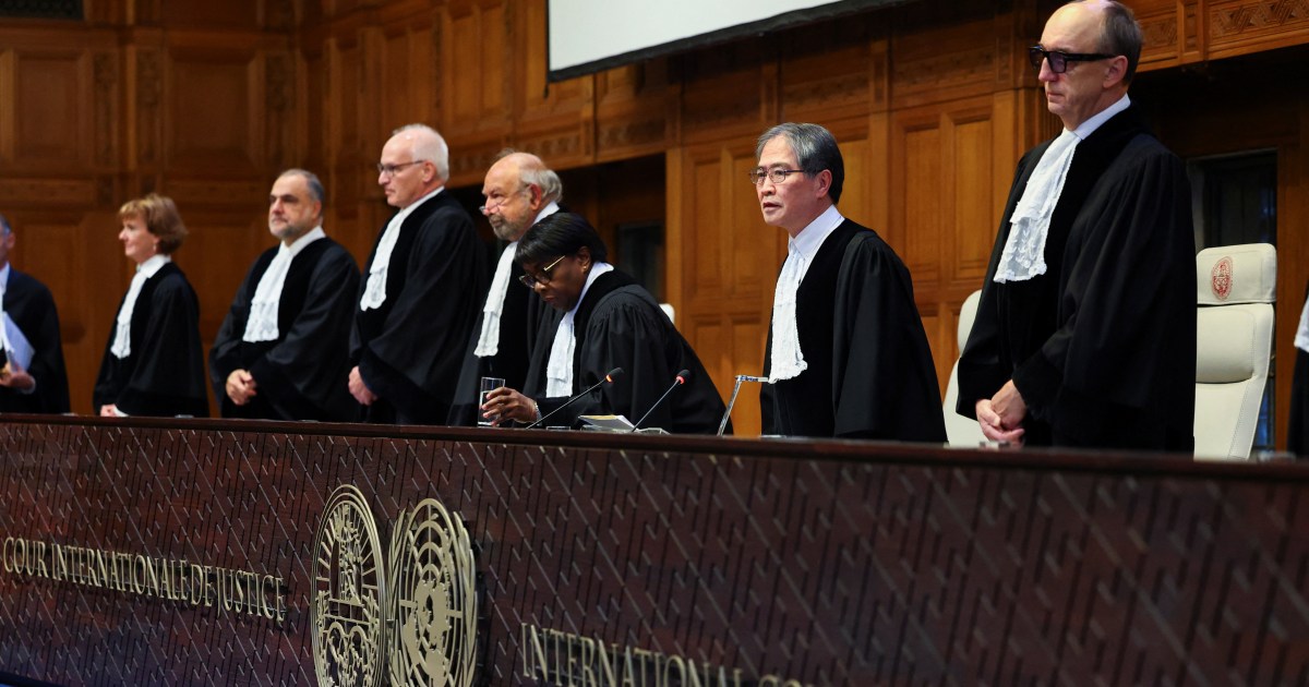 A photo of the International Court of Justice in The Hague.