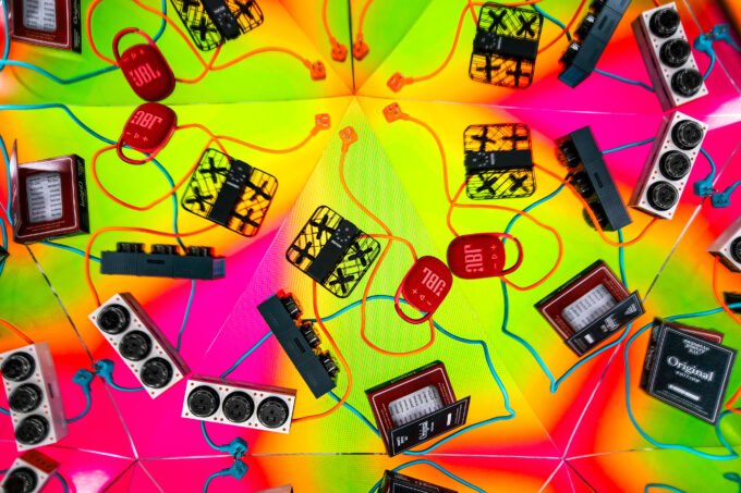 A group of happy teenagers holding their favorite gifts