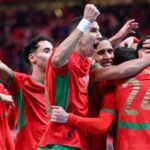 L'équipe du Maroc en action face aux Comores.