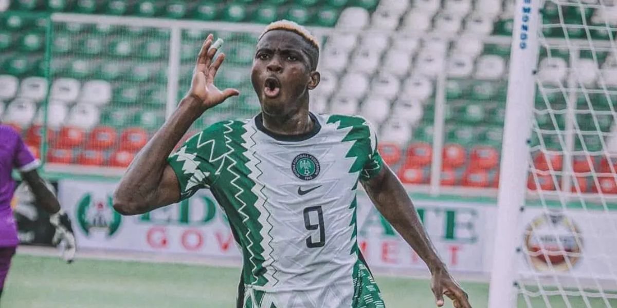 L'équipe du Nigeria en action lors d'un match de qualification pour la Coupe du monde.