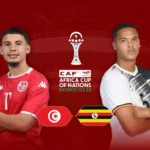 Équipe de football de la Tunisie en action.