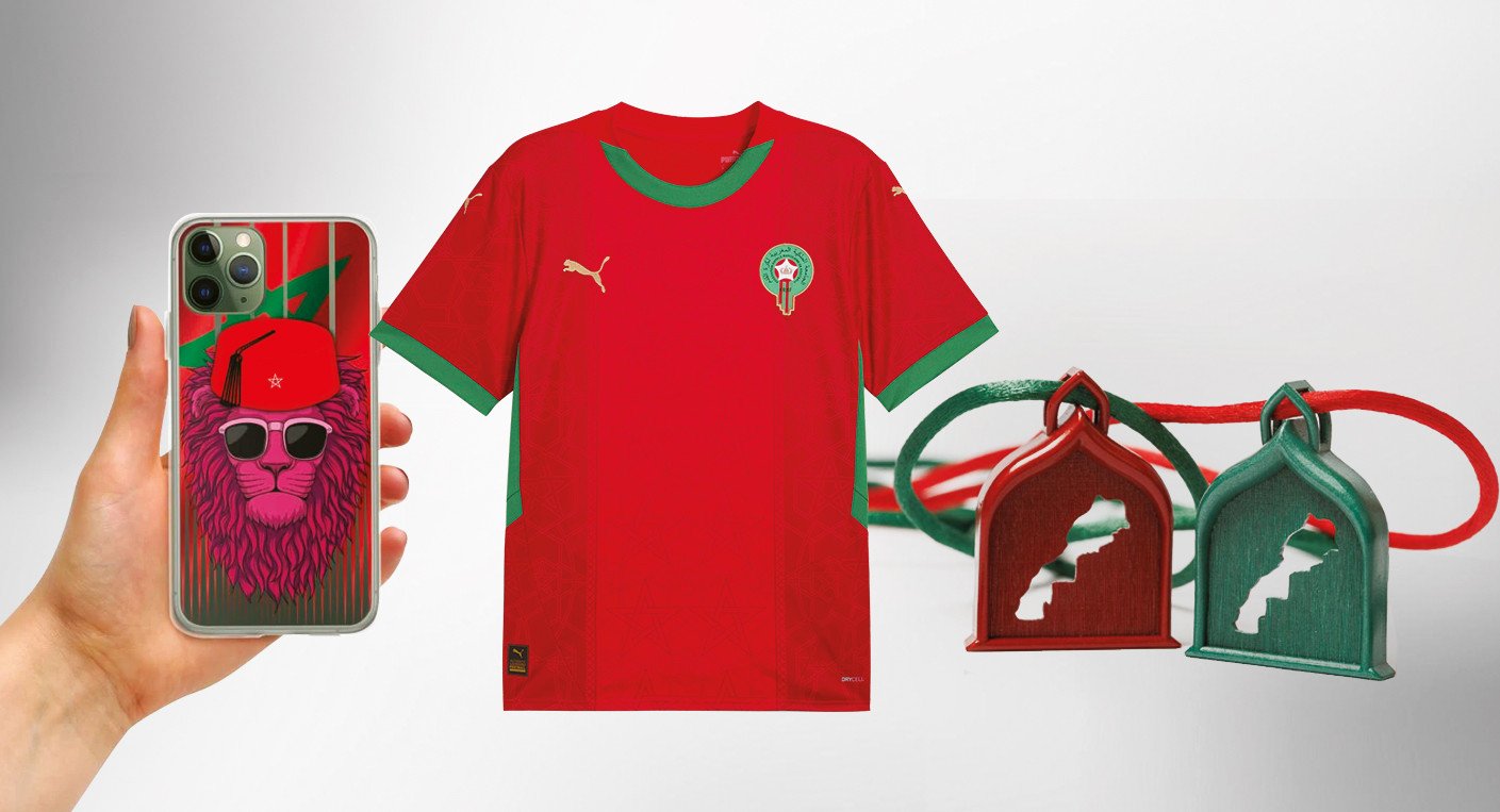 Supporters marocains avec des tenues emblématiques à la CAN 2025.