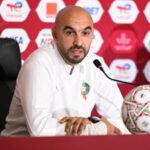 L'équipe nationale marocaine en train d'entrainer sur le terrain.