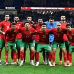 Équipe nationale du Maroc en action sur le terrain.