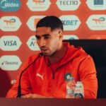L'international marocain Achraf Hakimi en action avec l'équipe nationale.