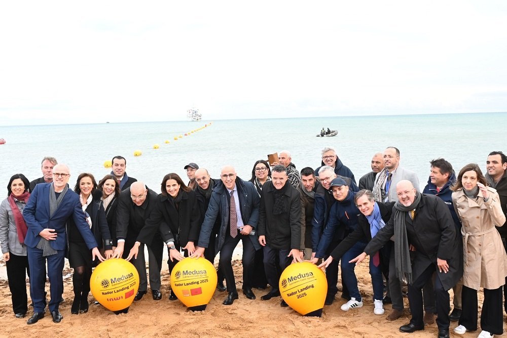 Lancement du câble sous-marin MEDUSA reliant Nador à Marseille.