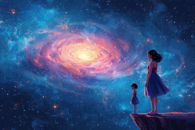 A person crying in a park, surrounded by nature.