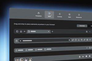 A screenshot of the Shift browser with multiple Spaces and a Builder interface.