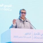 وصف الصورة بالإنجليزية: صورة رئيس حزب التجمع الوطني للأحرار أثناء كلمته في الناظور