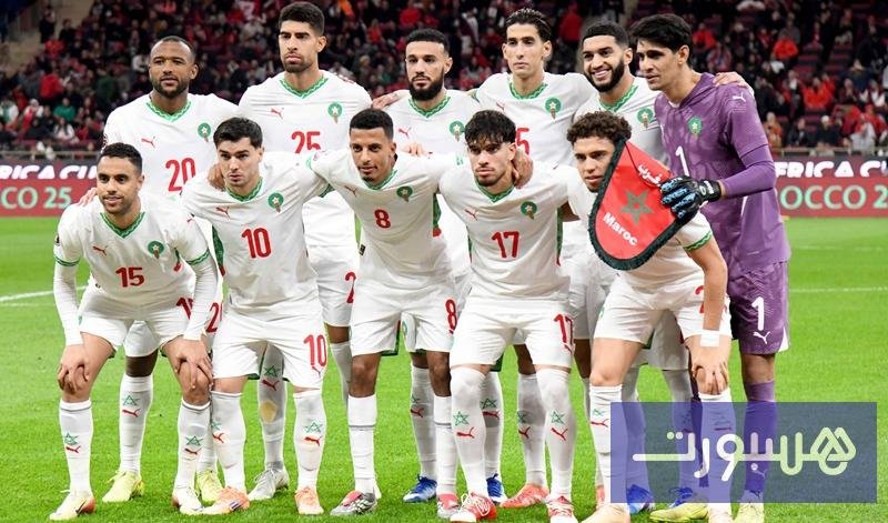 أيوب الكعبي يحتفل بتسجيل هدف للمنتخب المغربي في كأس أمم إفريقيا.