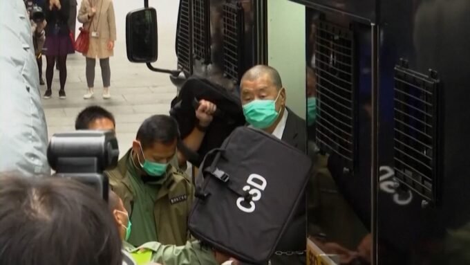 صورة لجيمي لاي، قطب الإعلام السابق في هونغ كونغ.