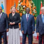 ** صورة لرواد برلمانات المملكة المغربية وفرنسا وكوت ديفوار وجمهورية الكونغو الديمقراطية خلال المباحثات في أبيدجان.