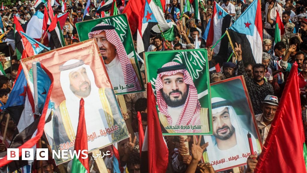 صورة لقادة التحالف العربي في اجتماع لمناقشة الأوضاع في اليمن