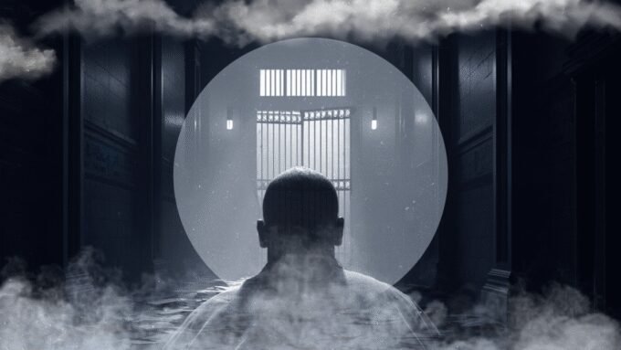 صورة لسجن رومية في لبنان، يظهر أبواب زنازينه المغلقة، رمزاً لمصير السجناء السوريين العالقين.