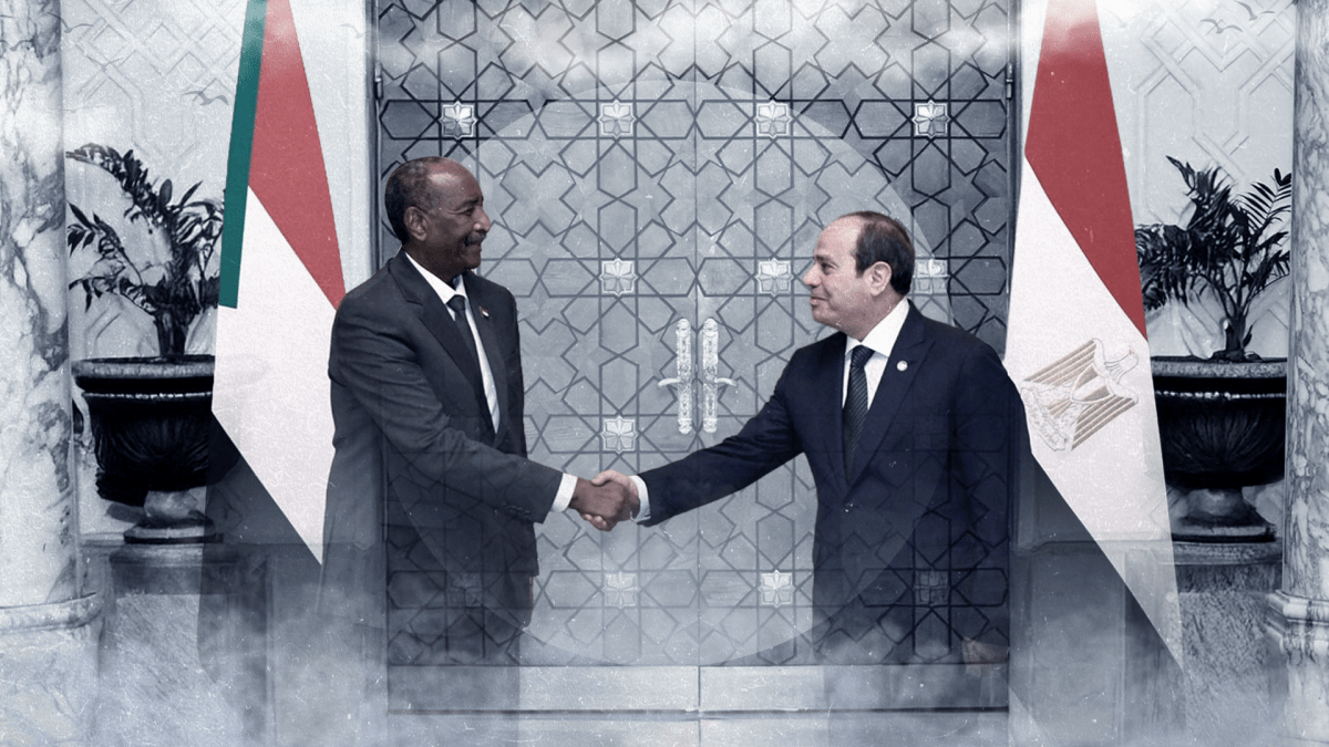 صورة للرئيس المصري عبد الفتاح السيسي مع الرئيس السوداني عبد الفتاح البرهان.