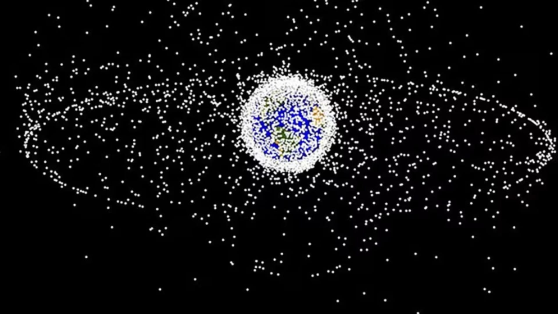 صورة لقطعة فضائية تتدور حول الأرض.