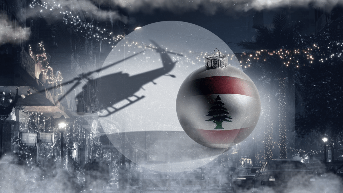 صورة لمطار رفيق الحريري الدولي في بيروت يظهر فيه ازدحام المسافرين خلال موسم الأعياد، مع إشارة إلى الحيوية الاقتصادية.