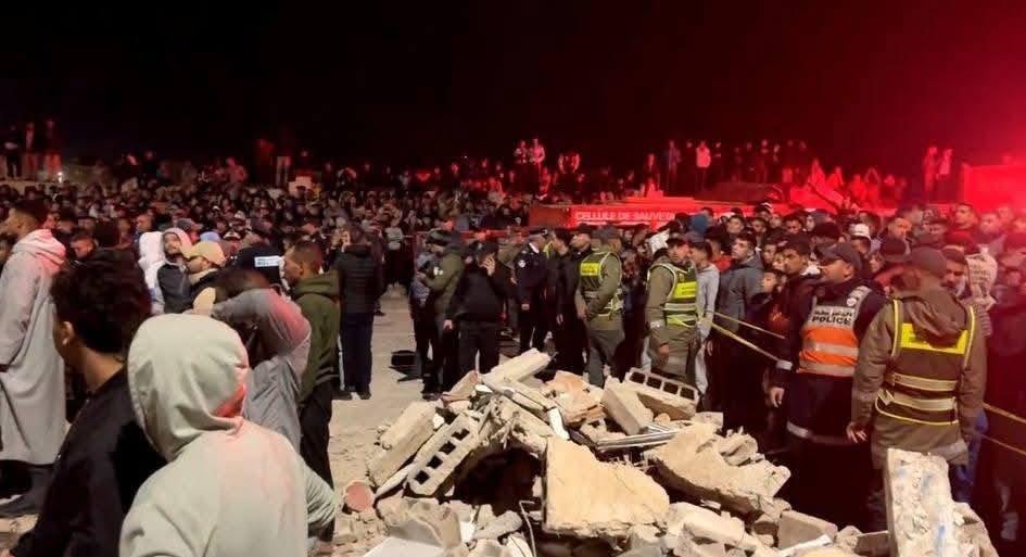 صورة لاحداثة انهيار بناية سكنية بفاس.