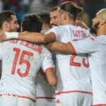 احتفال لاعبي المنتخب التونسي بعد تأهلهم إلى دور ثمن النهائي في كأس أمم أفريقيا.