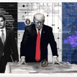 صورة ترامب يلمح إلى خريطة الشرق الأوسط في مؤتمر صحفي.