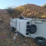 حادثة سيارة انقلبت في الطريق الوطنية رقم 17 بزاكورة.