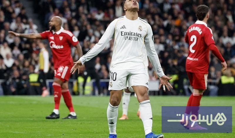 ريال مدريد يقتنص فوزا ثمينا بثنائية أمام إشبيلية في الدوري الإسباني 3 وصف الصورة بالإنجليزية: "ريال مدريد يفوز على إشبيلية في الدوري الإسباني"