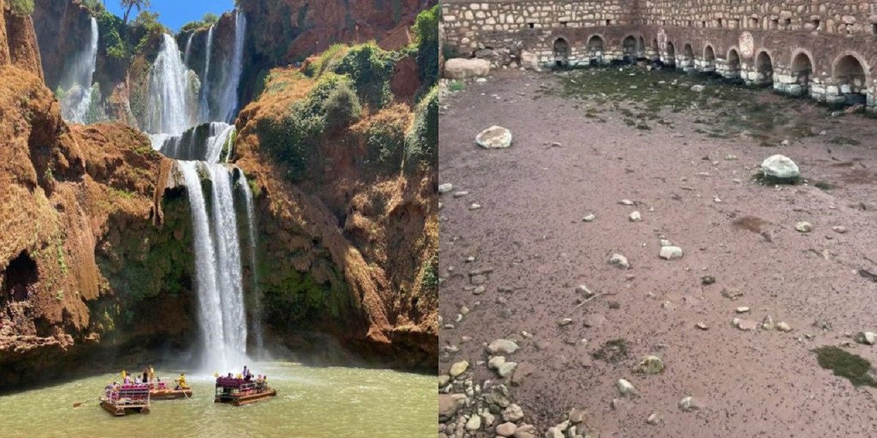 وصف الصورة بالإنجليزية: صورة شلالات أوزود قبل اختفاء المياه.