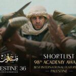 وصف الصورة بالإنجليزية: صورة لمخرج فيلم فلسطين 36، آن ماري جاسر، أثناء تصوير الفيلم.