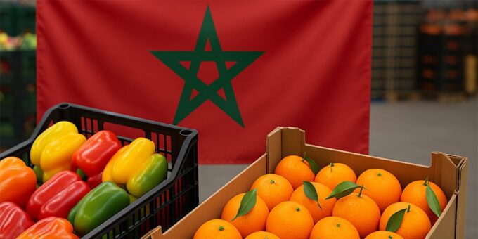 **وصف الصورة بالإنجليزية: الصورة تعرض صادرات الفلفل الحلو من المغرب إلى الأسواق الأوروبية**