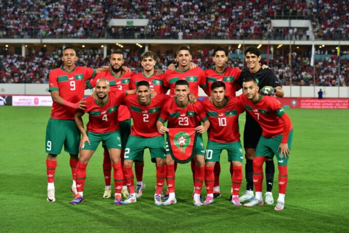 صورة للمنتخب المغربي في مباراة كأس أمم إفريقيا.