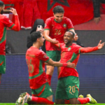 وصف الصورة بالإنجليزية: منتخب المغرب يفوز على جزر القمر في كأس إفريقيا.