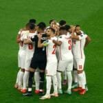 منتخب الأردن يلعب مباراة كأس العرب.