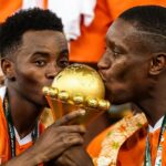 ** لاعبي منتخب الفيلة في مباراة دولية