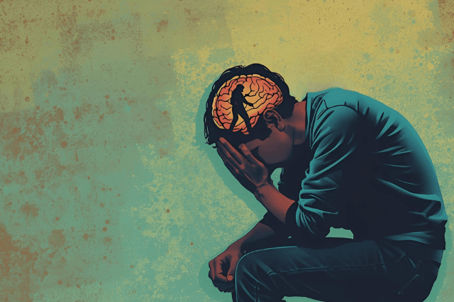 A person sitting in a quiet space, with a gentle smile, surrounded by candles and flowers.