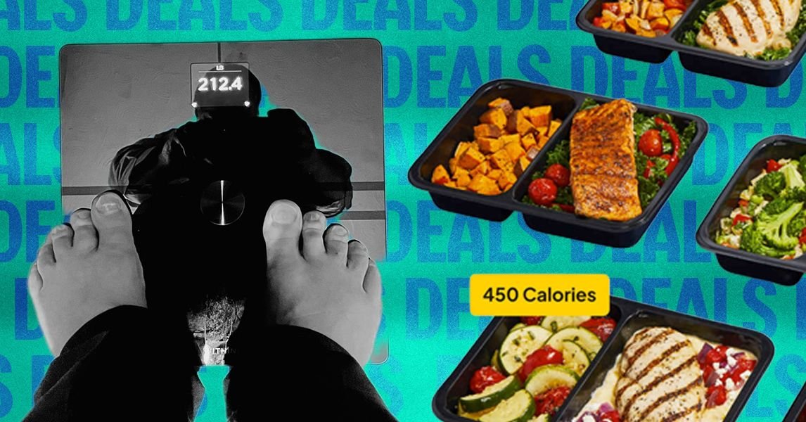 Withings Body Comp Smart Scale next to Factor prepared meals