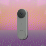 Google Nest Doorbell with a person standing in front of it