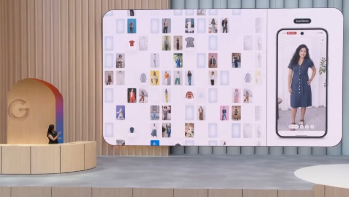 Alt text for the image: "Google's virtual try-on feature lets you try on clothes with just a selfie"