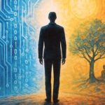 Un humain et une IA travaillant ensemble.