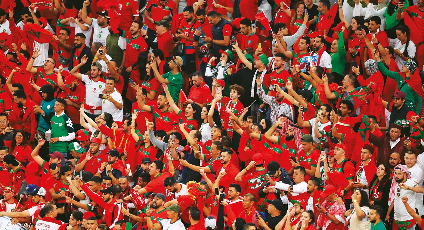 Le stade Mohammed V de Casablanca rempli de supporters marocains.
