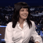 Lily Allen performing on stage