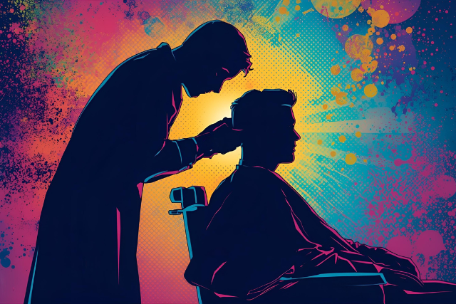 A person listening attentively to another person.