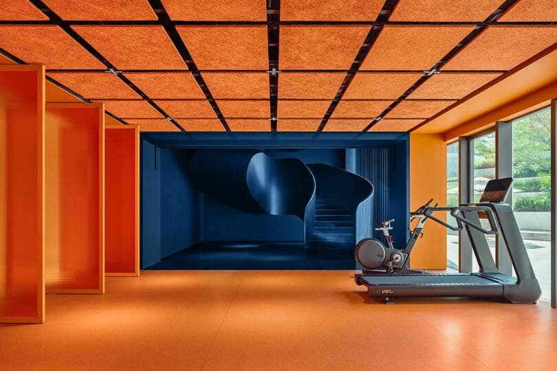 MAX Zone Opens a Hub in Foshan With Future-Forward Spaces 3 A photo of the MAX Zone Technology Park's lobby, featuring a delicate curtain of water and a reimagined interpretation of the region's signature archways.