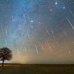 "A bright meteor streaking across a dark sky"