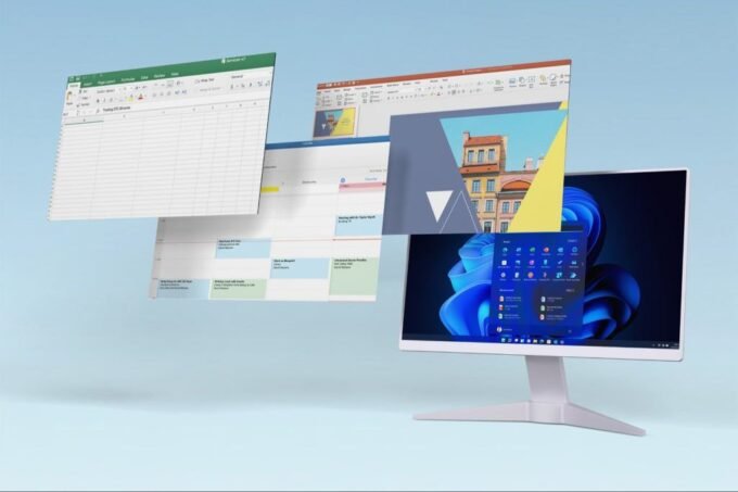 Microsoft Office Professional 2021 and Windows 11 Pro logos side-by-side, representing a lifetime license bundle deal for entrepreneurs.