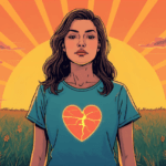 A person standing in front of a cityscape, looking out at the horizon with a sense of hope and freedom.